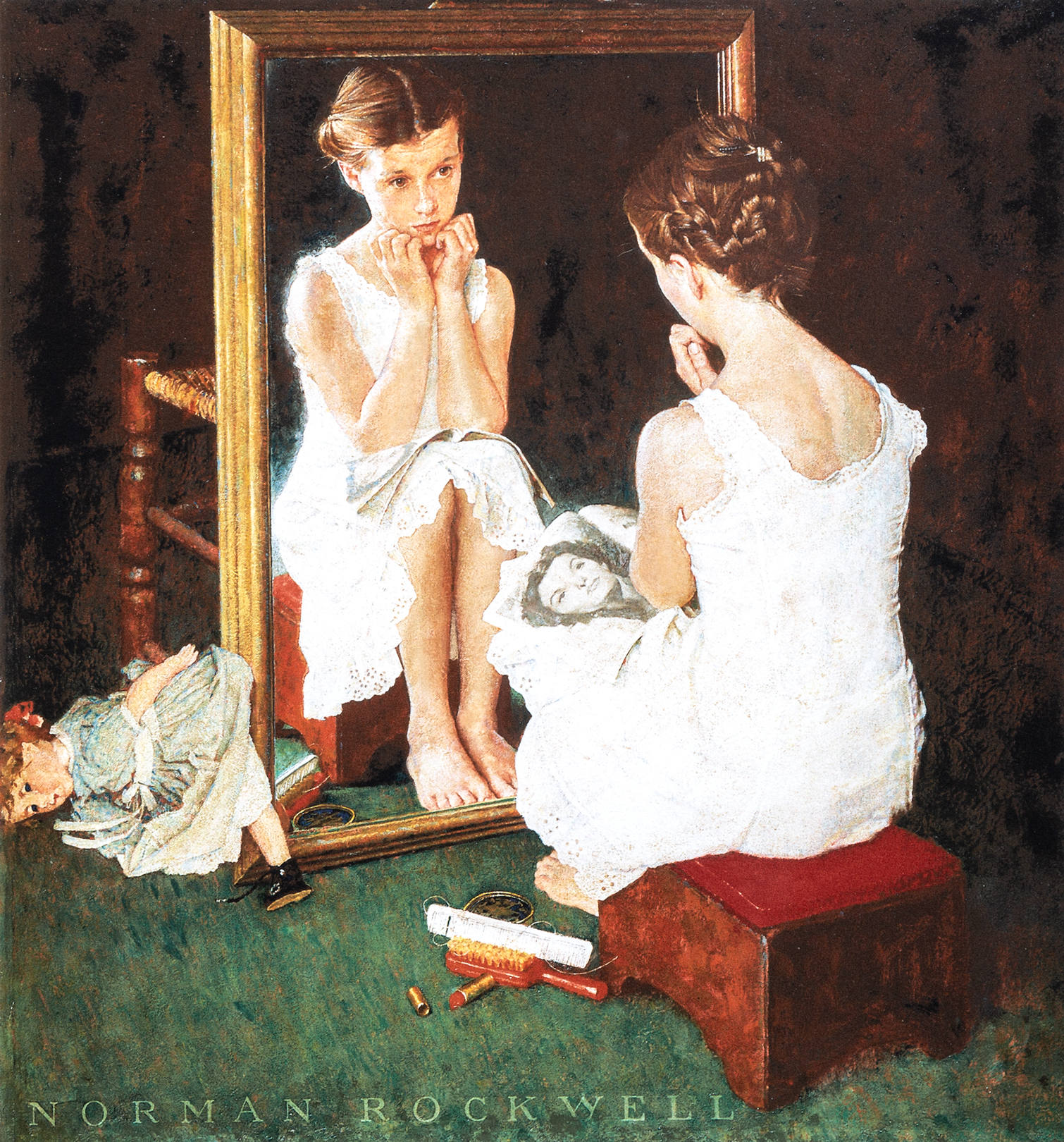 ノーマン・ロックウェル「鏡の少女 - Girl at the Mirror -」が激安・卸価格で販売中｜絵画・版画の販売と買取はアートひろば